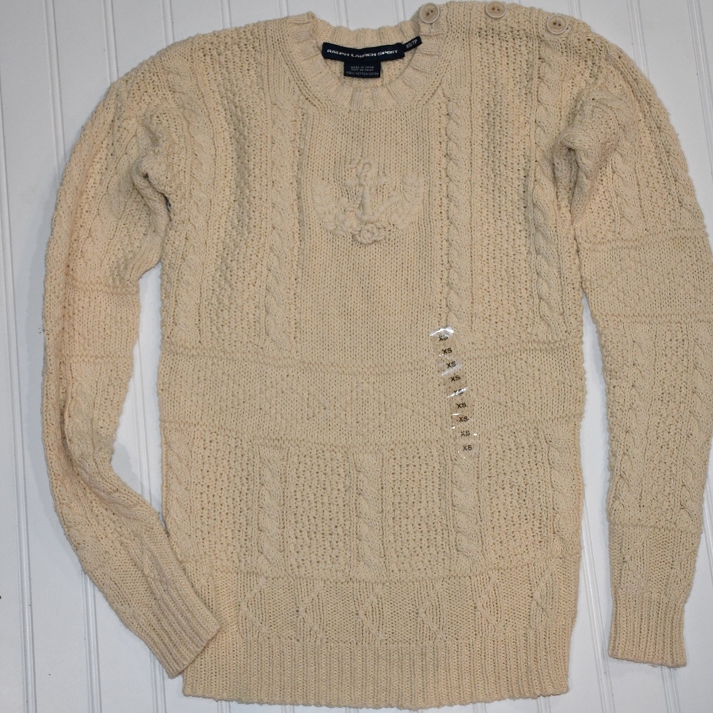 NWT Ralph Lauren Sport Cable Knit Anchor Sweater